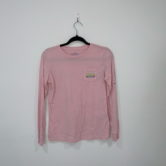 Vineyard vines Martha’s Vineyard pink yellow long sleeve tee tshirt size xxs‎ - Picture 1 of 9